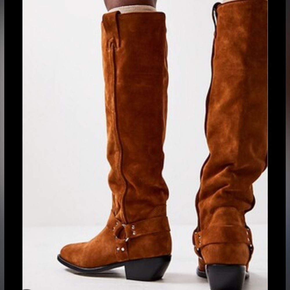 Free People Lockhart Harness Tall Boots in Brown Suede - Picture 3 of 9